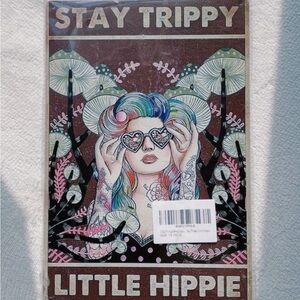 Get Festive: Vintage Hippie Girl Metal Tin Sign - Stay Trippy,‎ Little Hippie